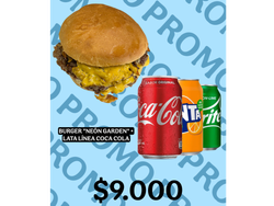 BURGER ¨NEON GARDEN¨ DOBLE + LATA DE LINEA COCA COLA