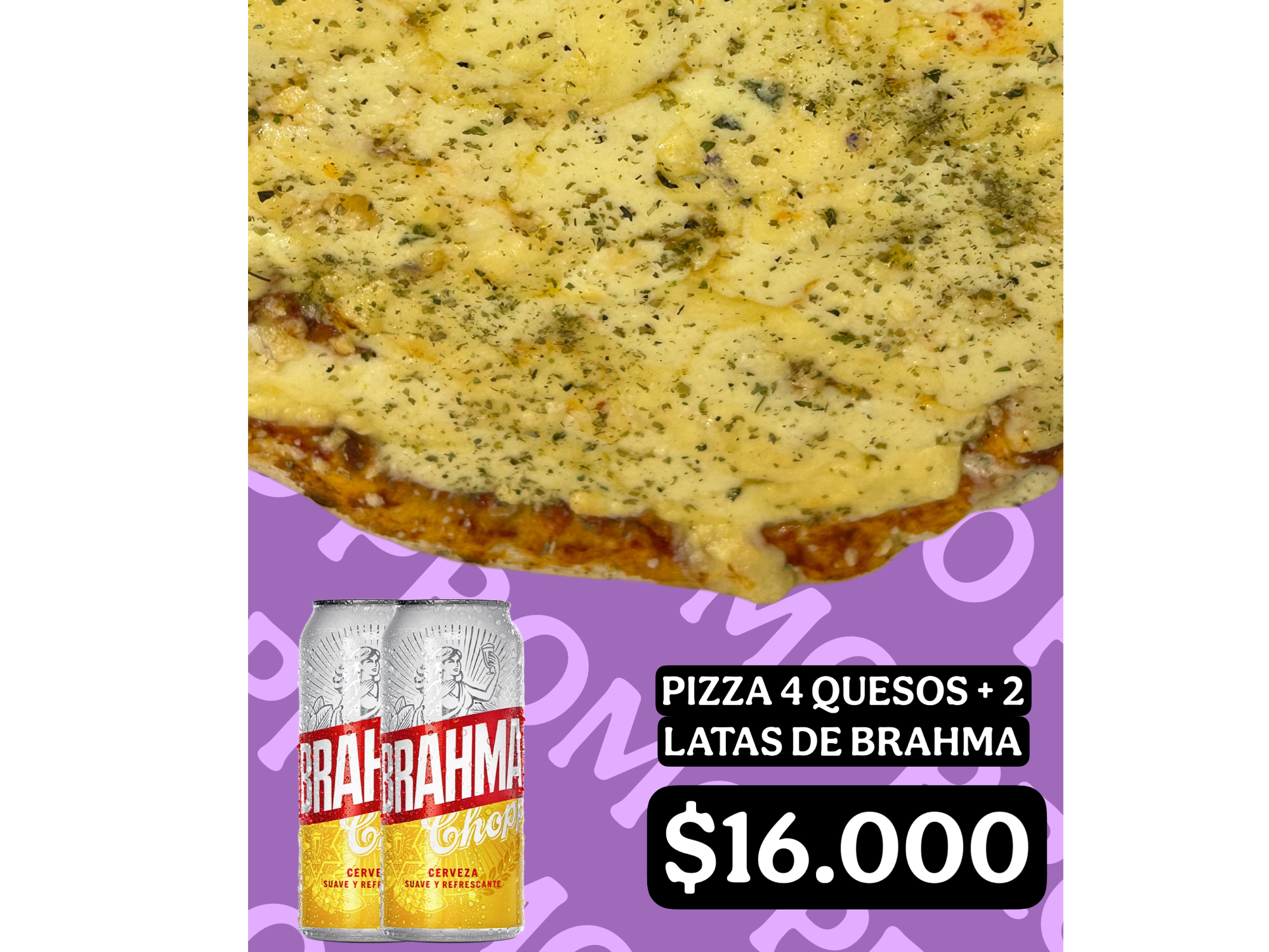 4 QUESOS + 2 LATAS DE BRAHMA