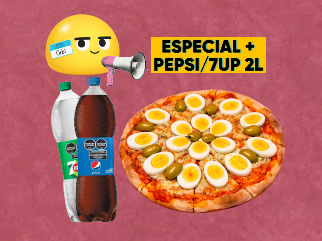 PIZZA ESPECIAL + PEPSI/7UP 2L