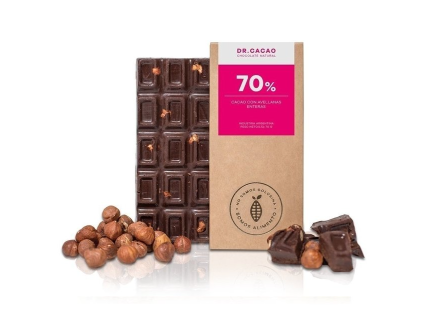 Chocolate 70% cacao con Avellanas