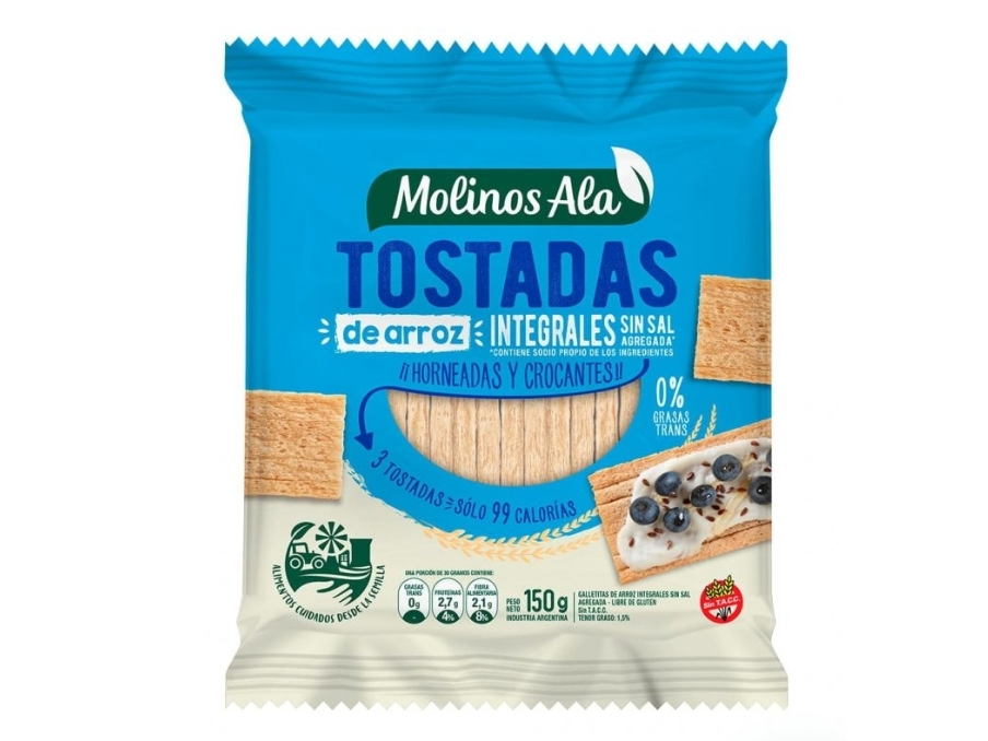 Galletas de arroz integrales SIN SAL Molinos de alá