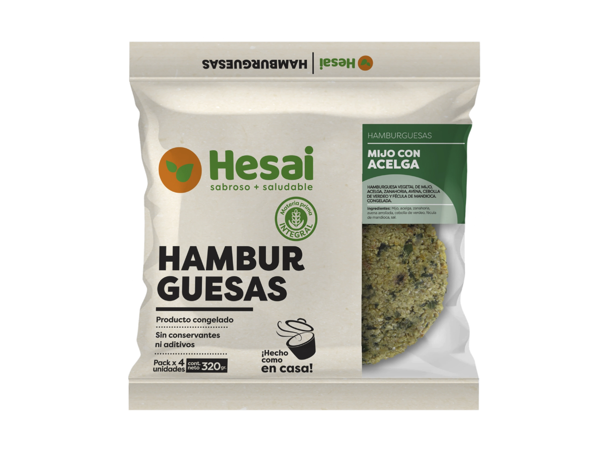 Hamburguesa de acelga. Hesai