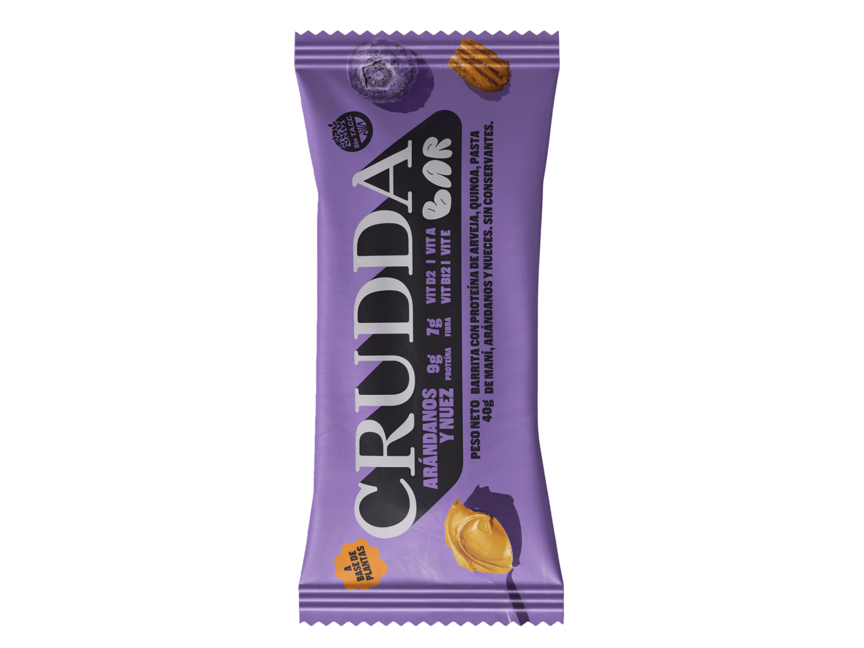 Arándanos y nuez. Crudda