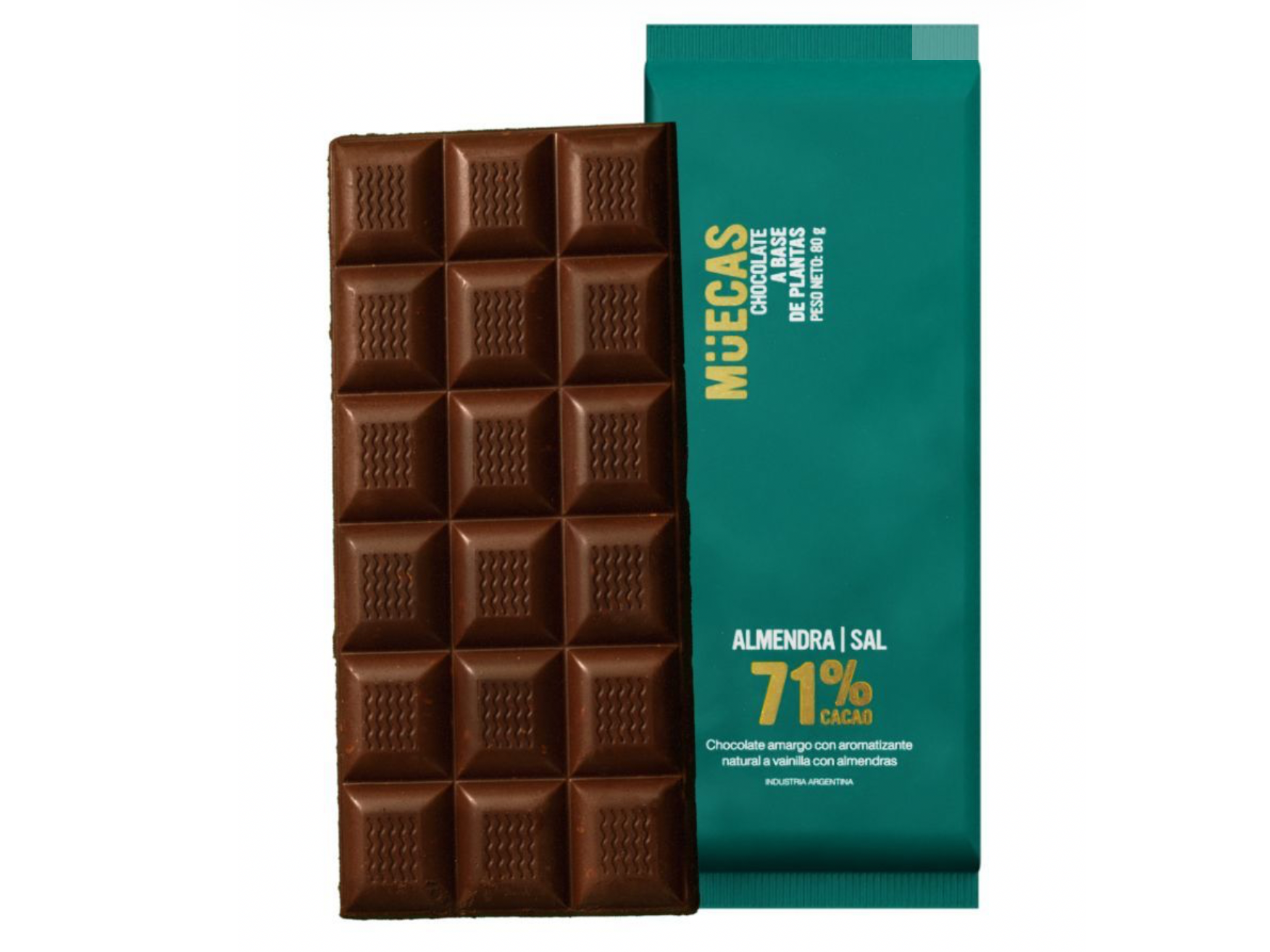 Muecas Tableta 70% con almendras