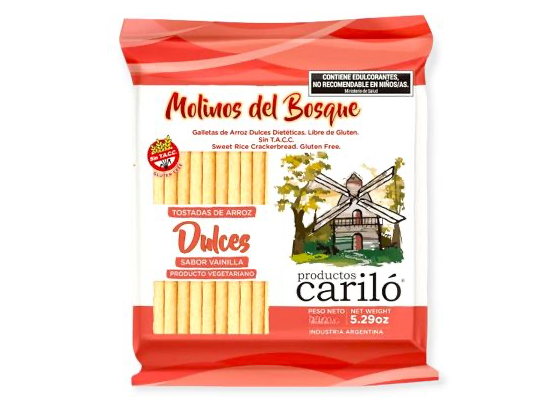 Galletas de arroz dulces Molinos del bosque