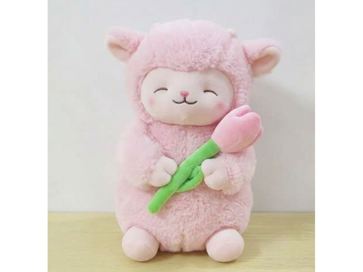 🌷🐑 CORDERITO ROSA  CON TULIPÁN