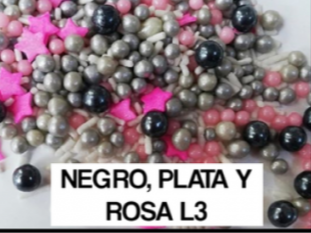 Plata, rosa y negro L3