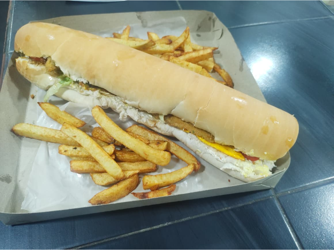 Sándwich de pollo XXL tira de pan