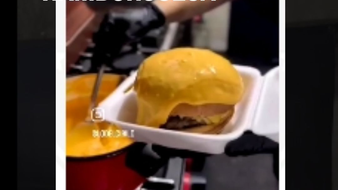 HAMBUR EN PILETA DE CHEDDAR