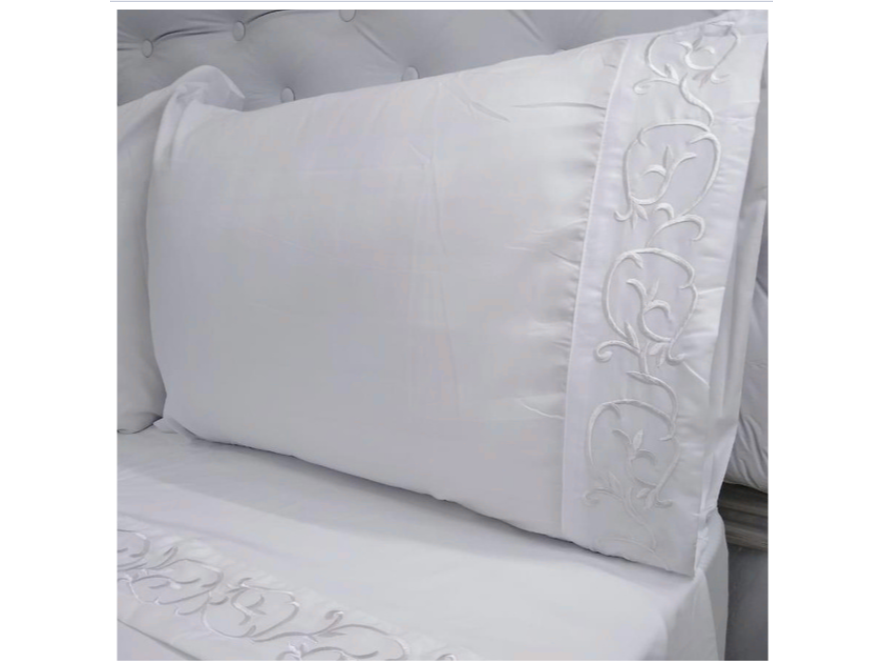 Sabanas Faja Bordada Queen Blanca !!!OFERTA!!!