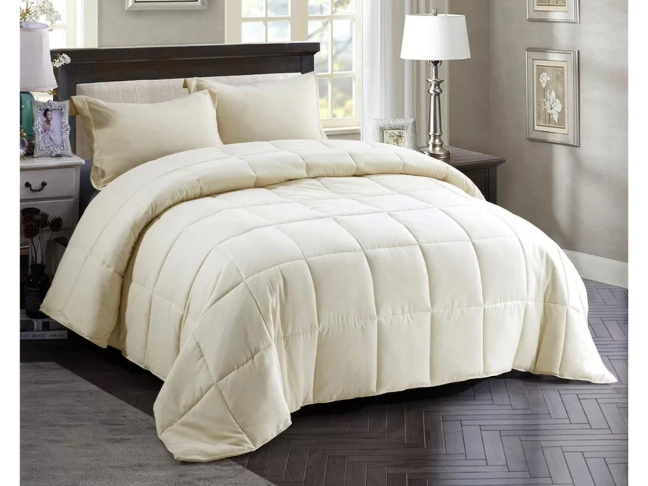 Acolchado Simil Plumon Bitono 2 1/2 PL NATURAL - BLANCO