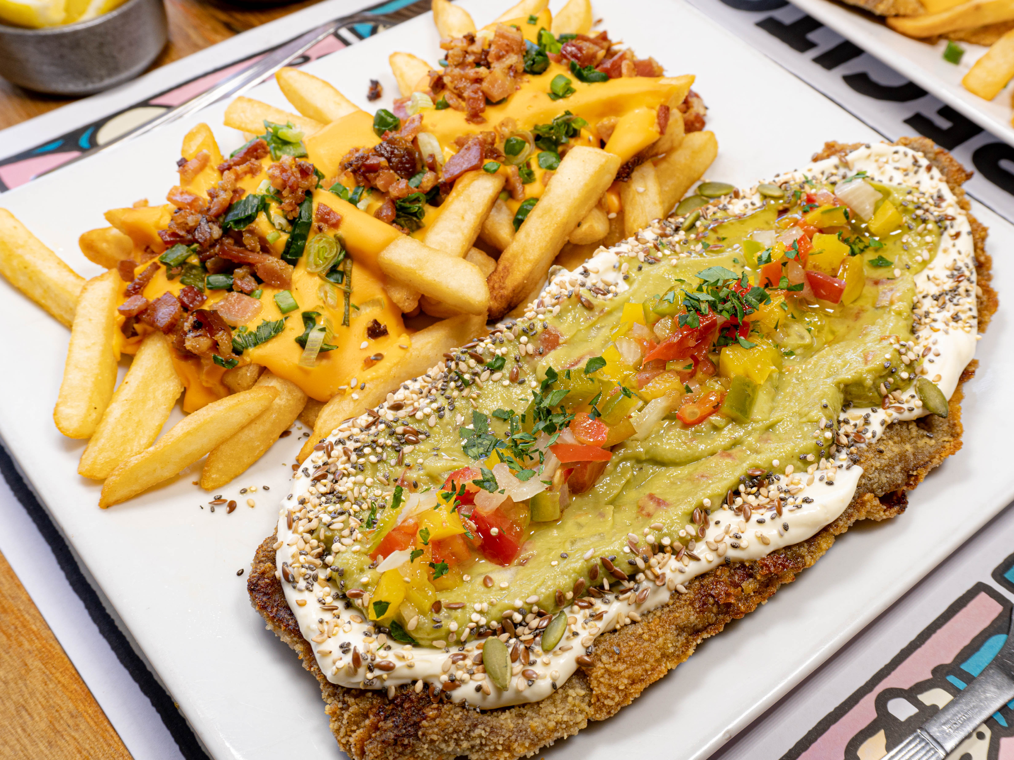 Milanesa guacamole