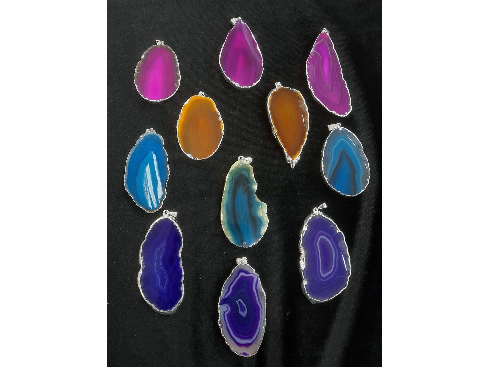 Chapas de ágatas plata