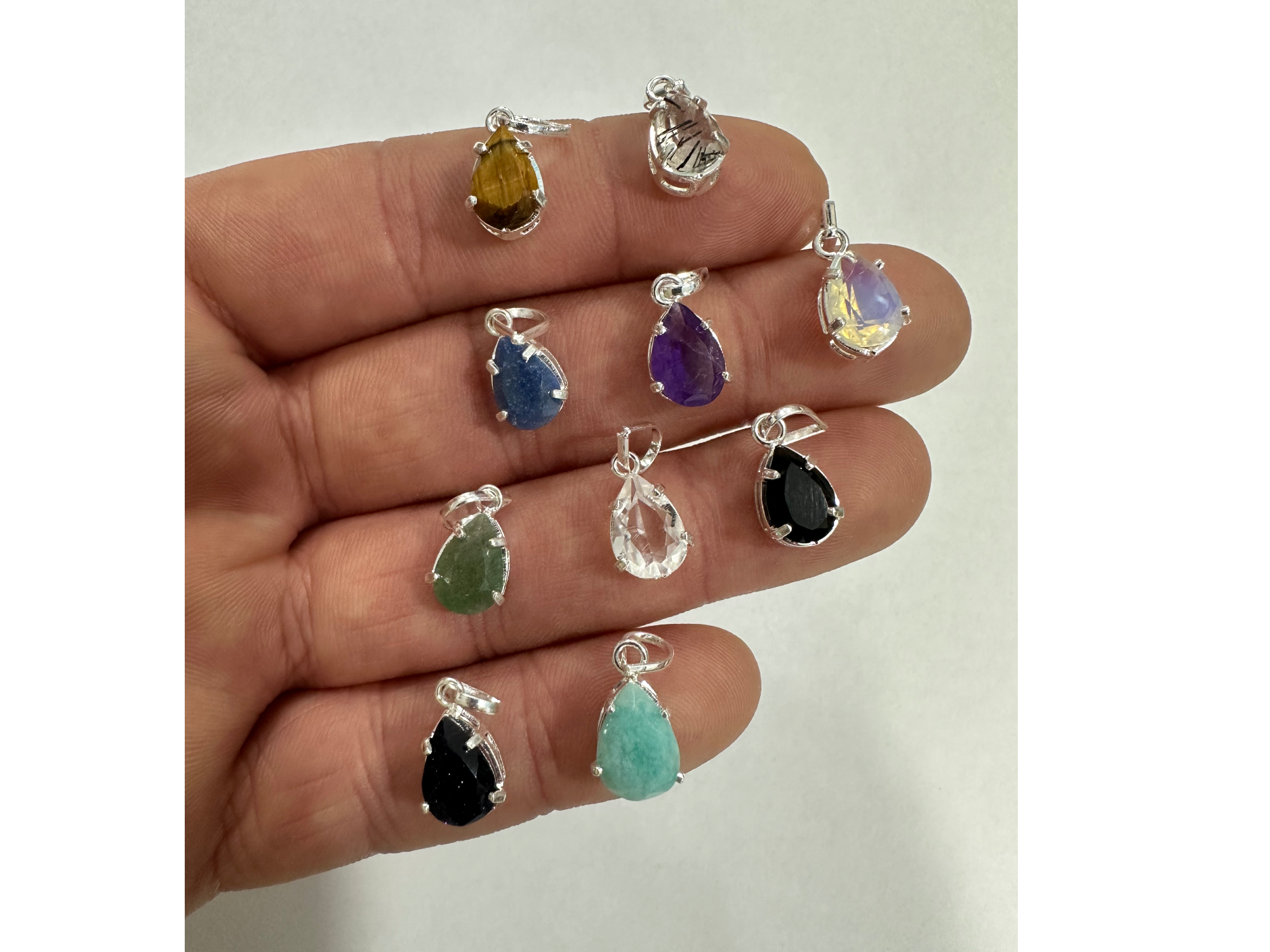Gota facetada plata