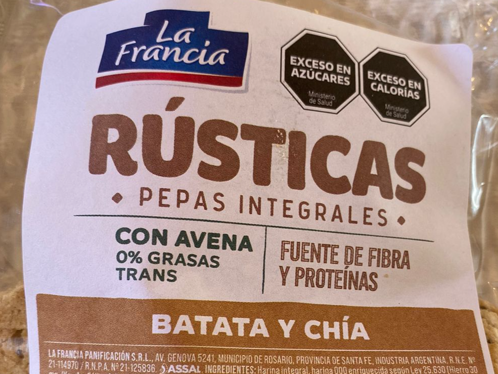Pepas La Francia harina integral y batata