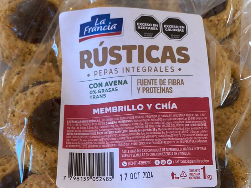 Pepas La Francia harina integral y membrilo