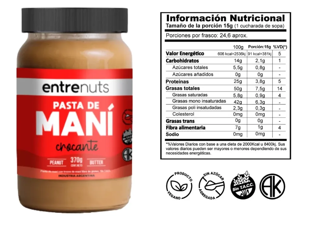 Pasta de maní crocante entrenuts