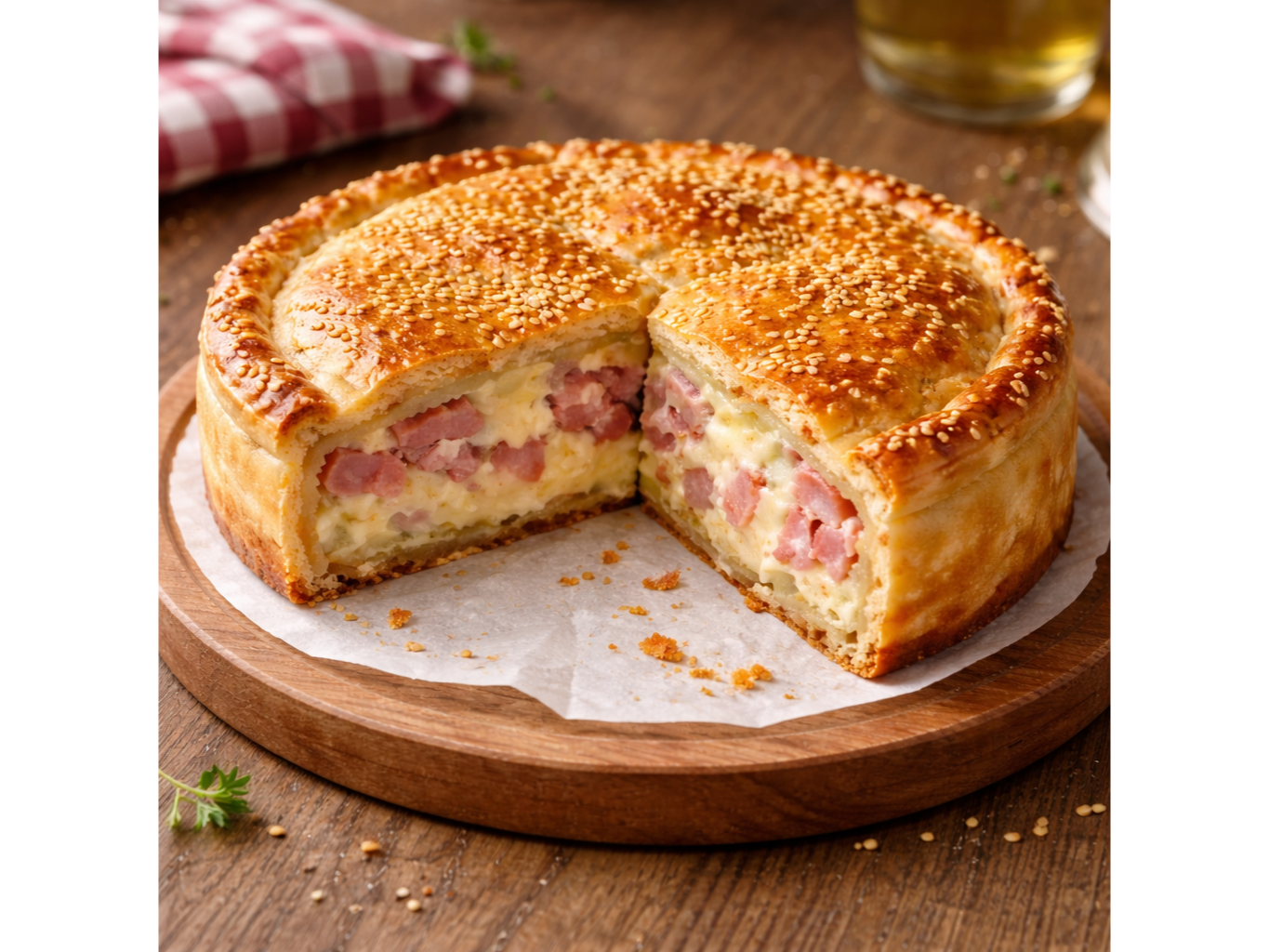 TARTA DE JAMON Y QUESO