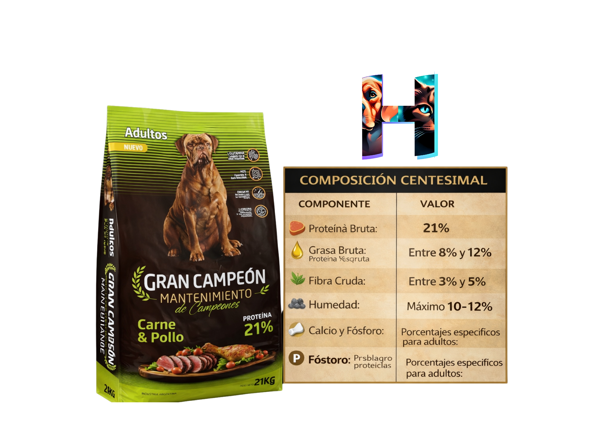 Gran Campeón Maintenance Adulto x 21Kg (Carne y Pollo)