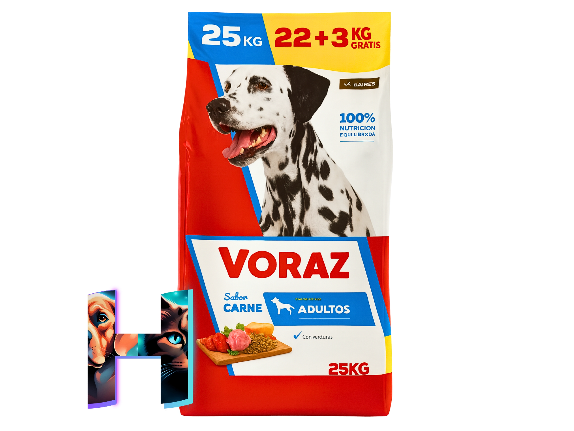 Voraz Perro Adulto x 22kg +3kg Gratis