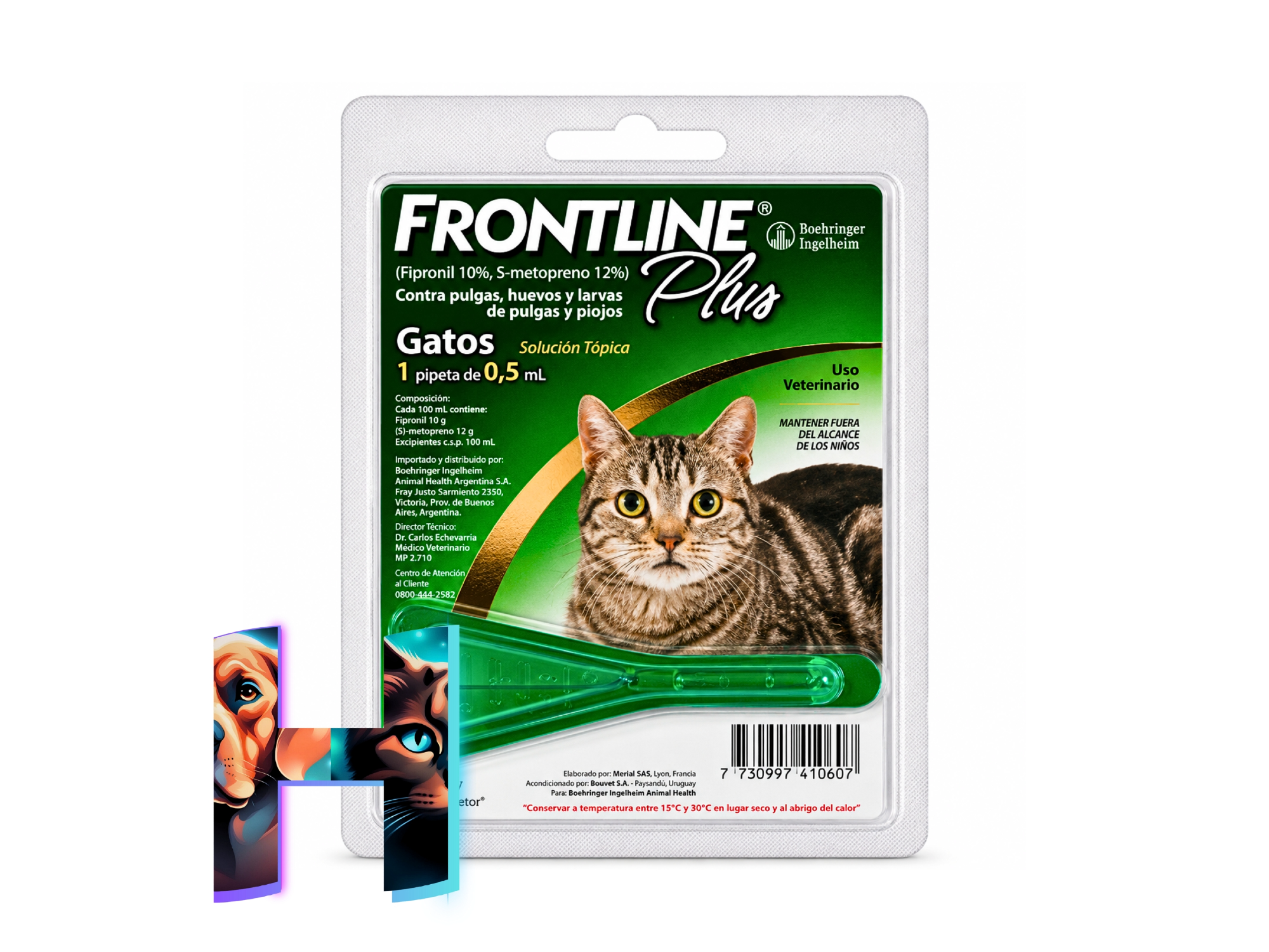 Pipetas FrontLine Plus para Gatos (Verdes)
