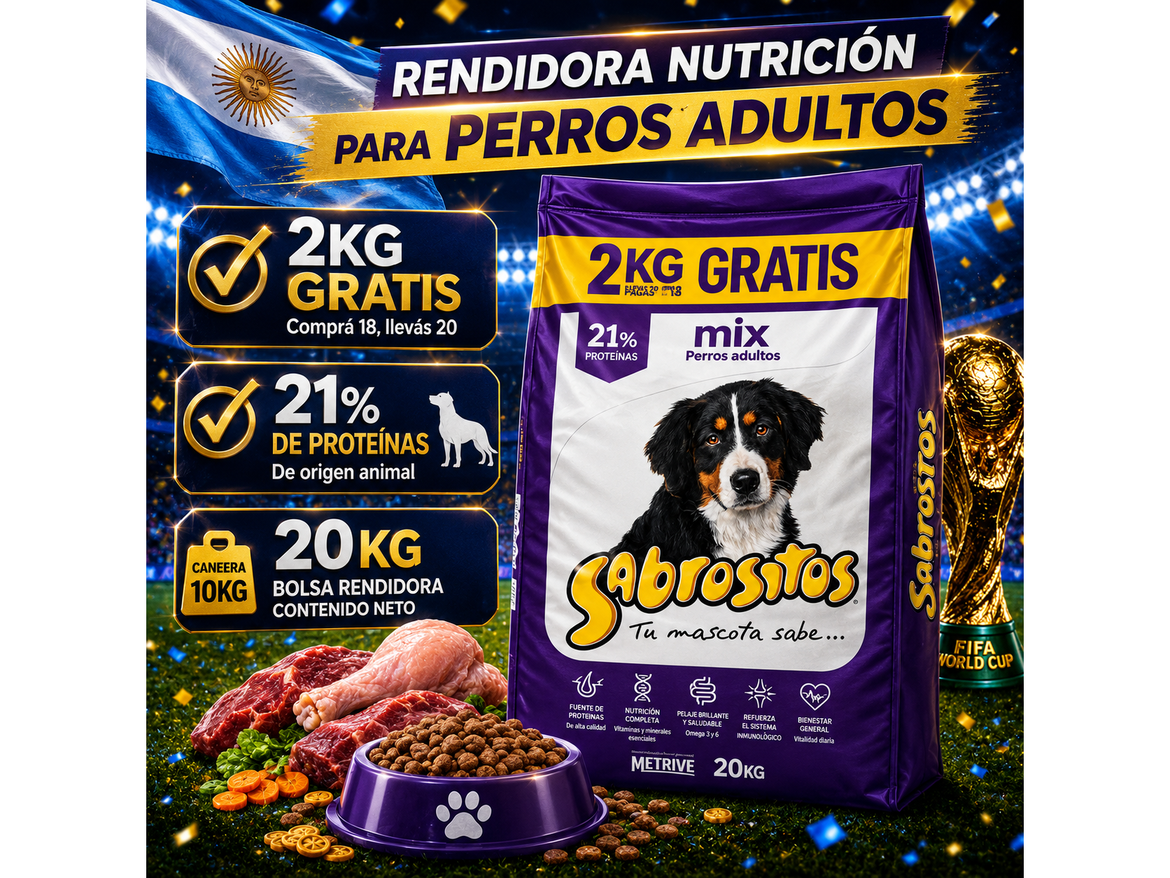 Sabrositos Perro Adulto Mix 18kg + 2kg Grátis