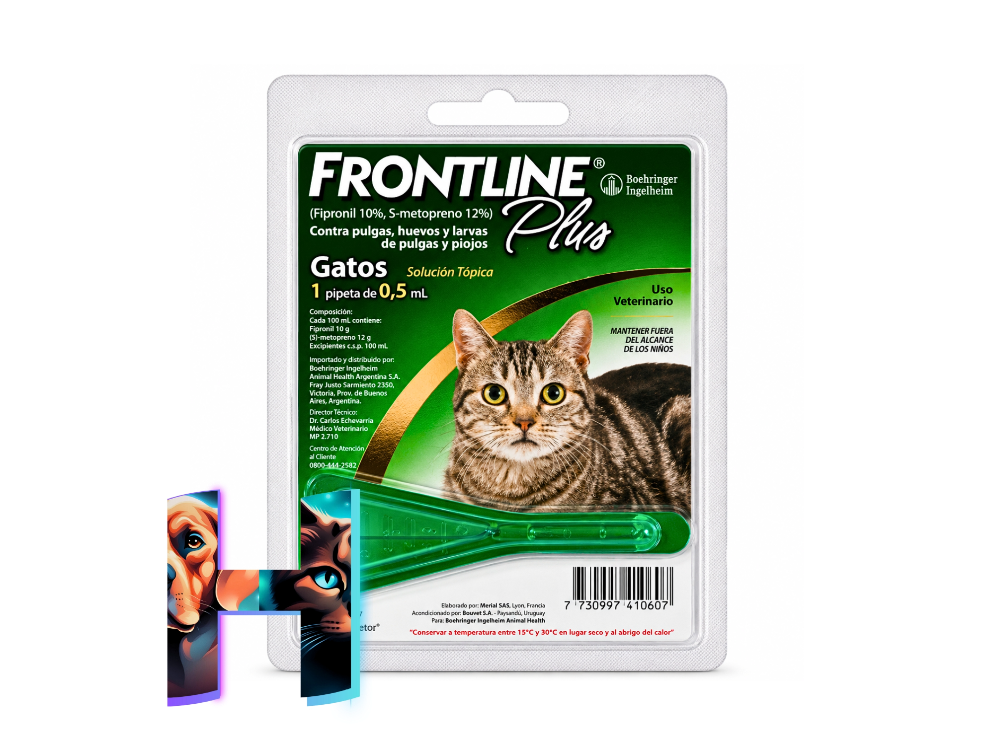 Pipetas FrontLine Plus para Gatos (Verdes)