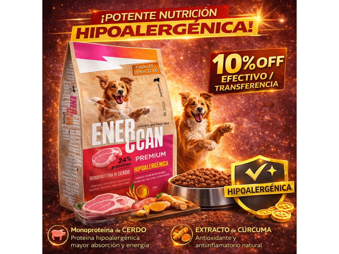 EnerCan Premium Adulto 20kg Promoción 3 Bolsas