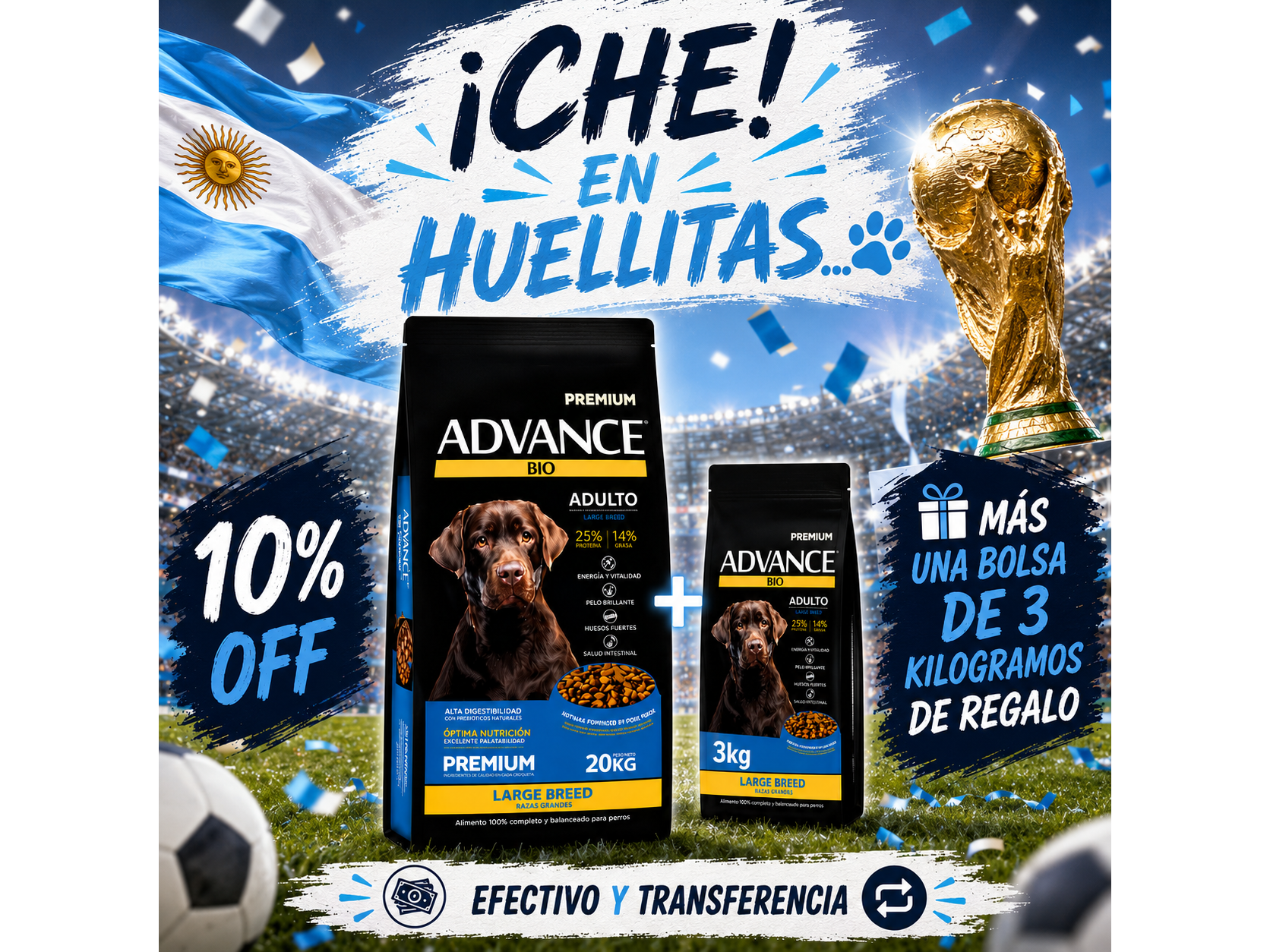 Advance Bio Adulto 20kg + Bolsita de 3kg de Regaló