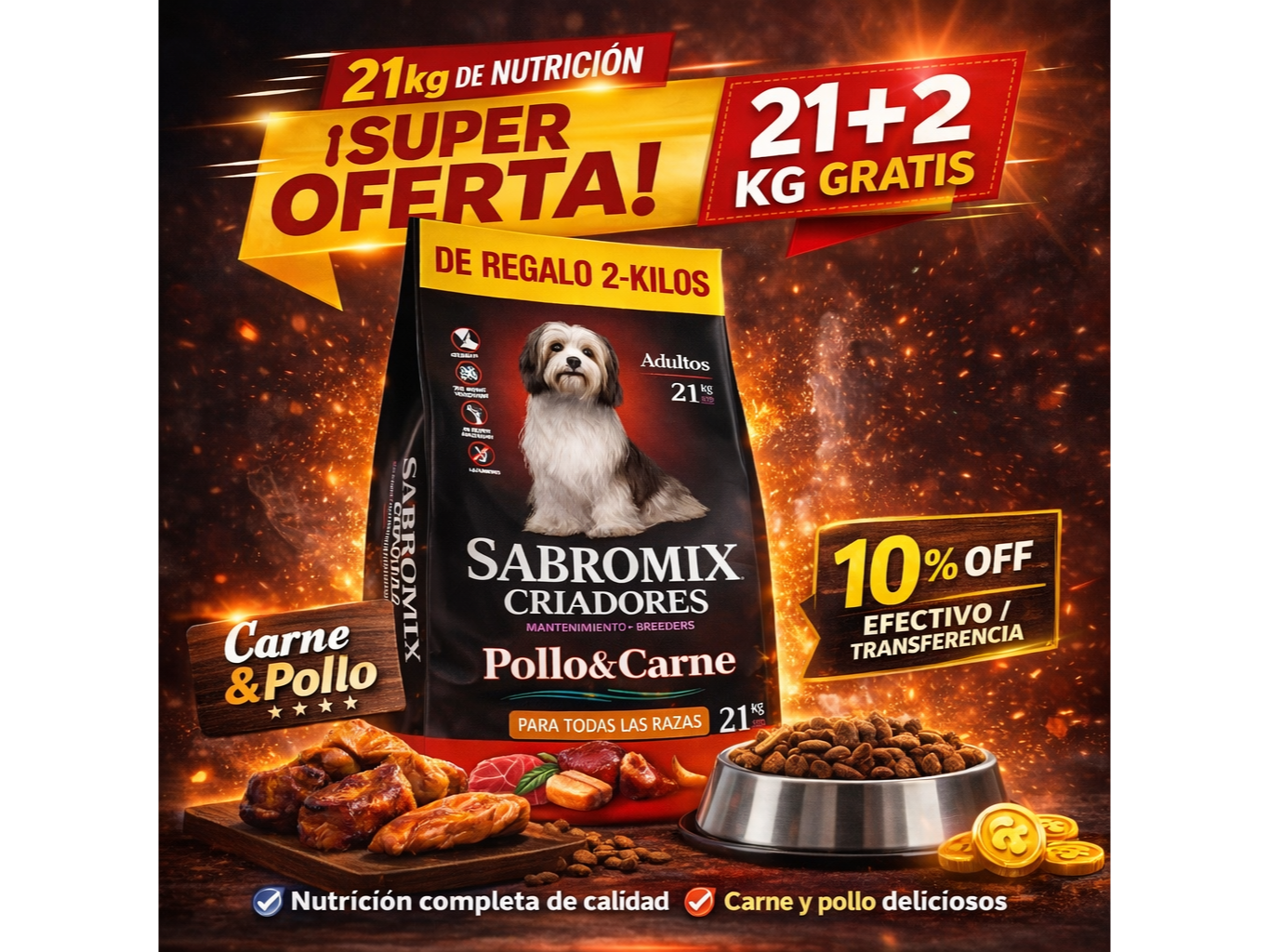 Criadores Sabromix 21kg +2kg Gratis x 2 Unidades
