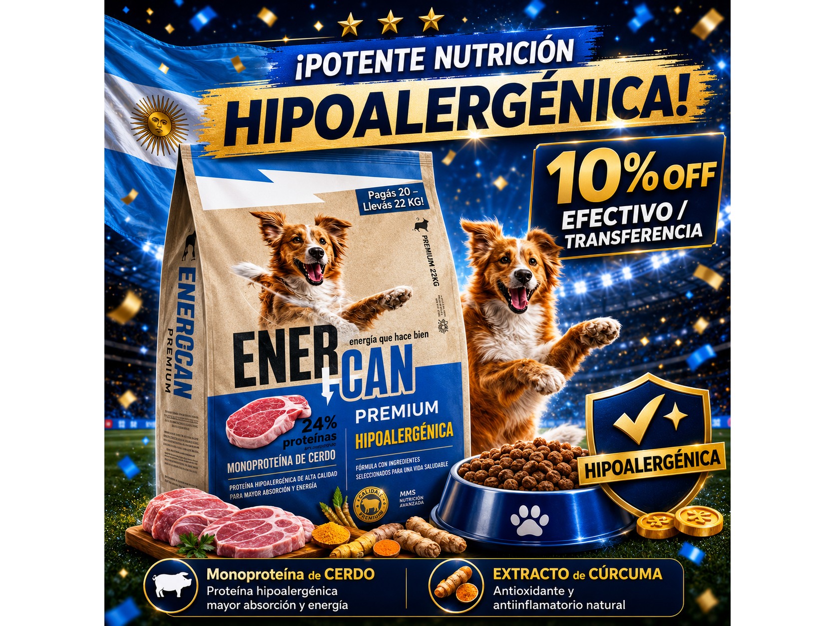 EnerCan Premium Adulto 20kg Promoción 3 Bolsas