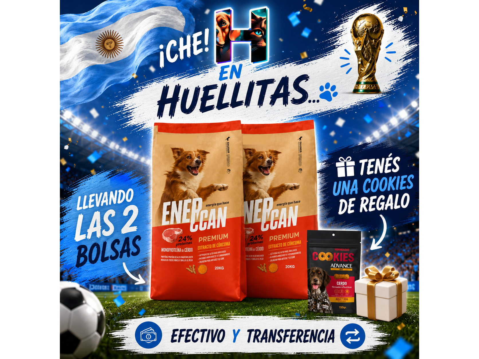 EnerCan Adulto 20kg  2 Bolsas + 1 Cookies de Regalo.