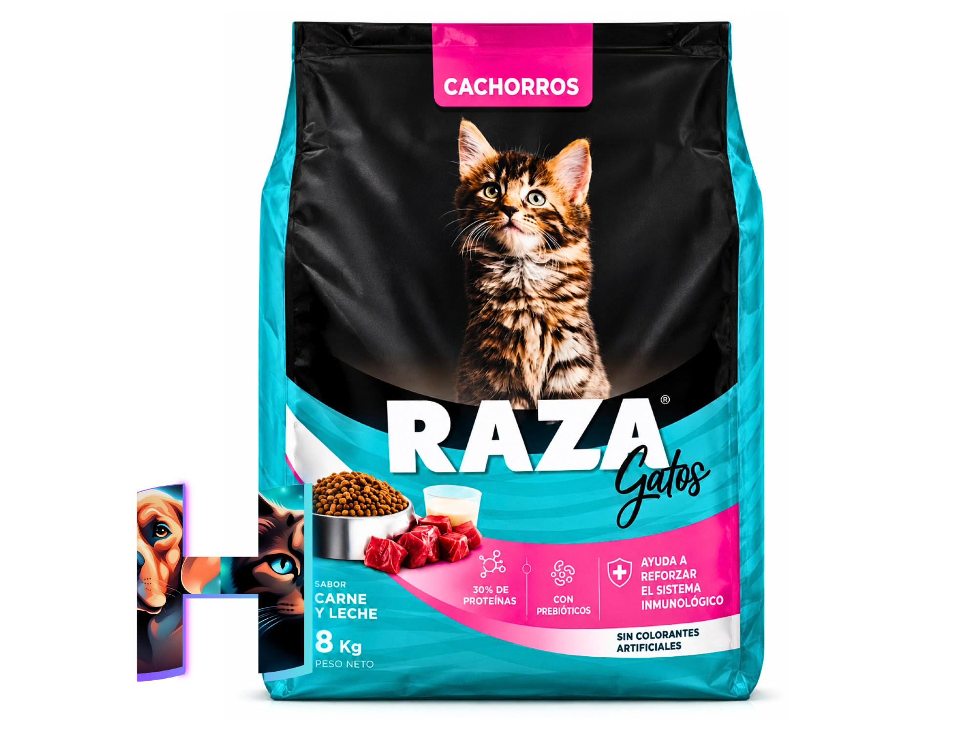 RAZA GATITO CARNE Y LECHE 8KG