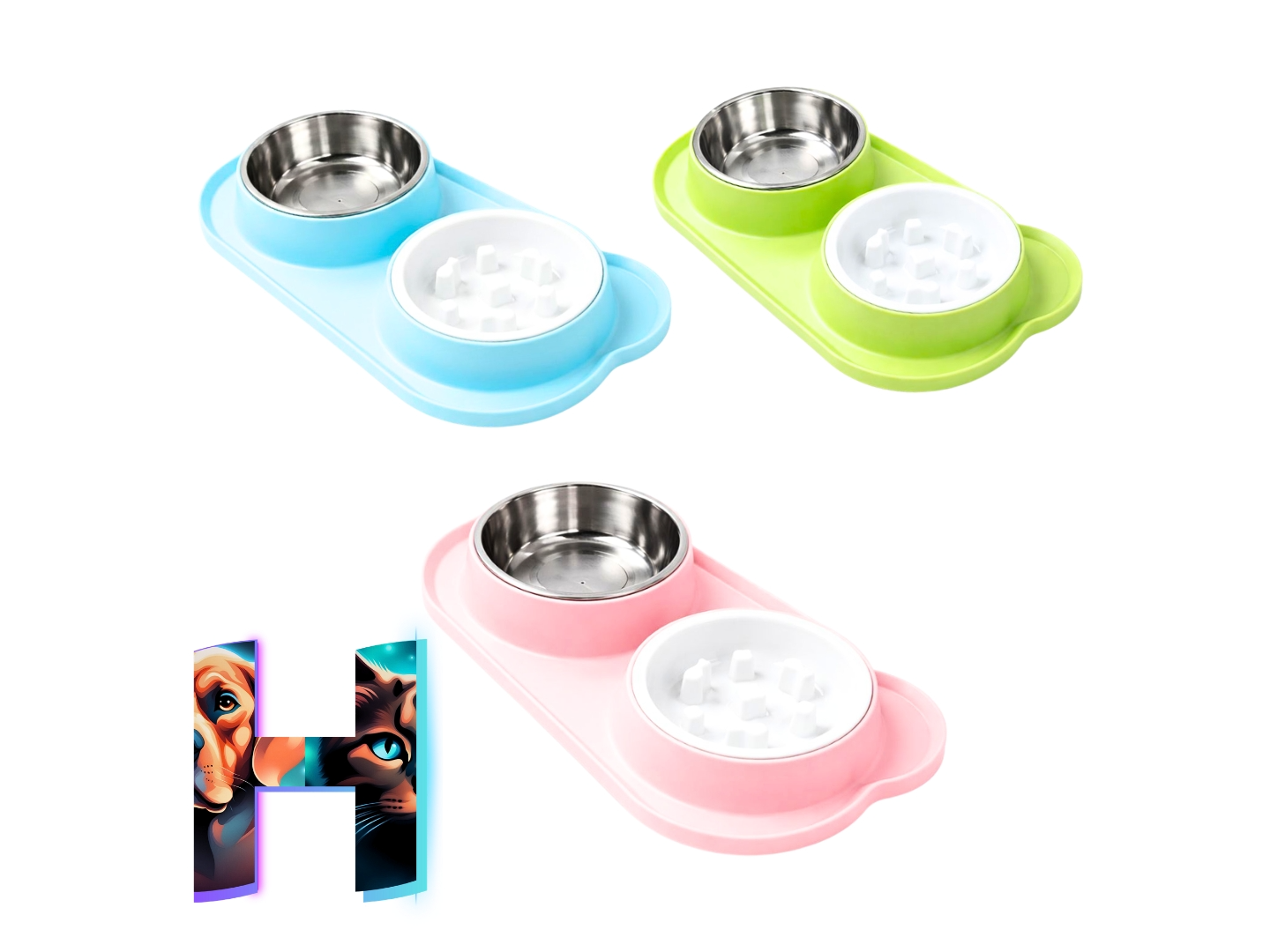 Comedero Doble Cuadrado Alto (Copia)