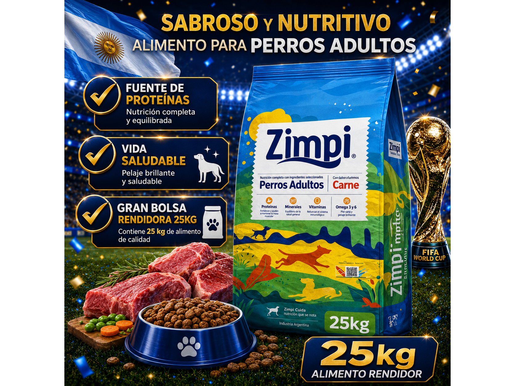 Promocion por 3 Zimpi Perro Adulto 25kg