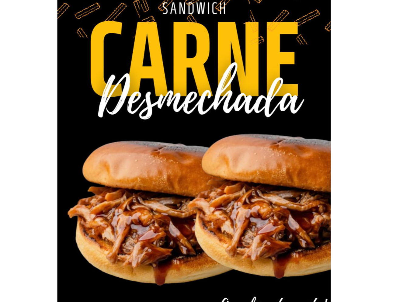 SÁNDWICH DE CARNE DESMECHADA CON PAPAS