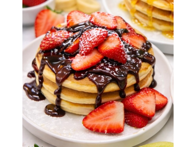 Panqueques con nutella y frutillas