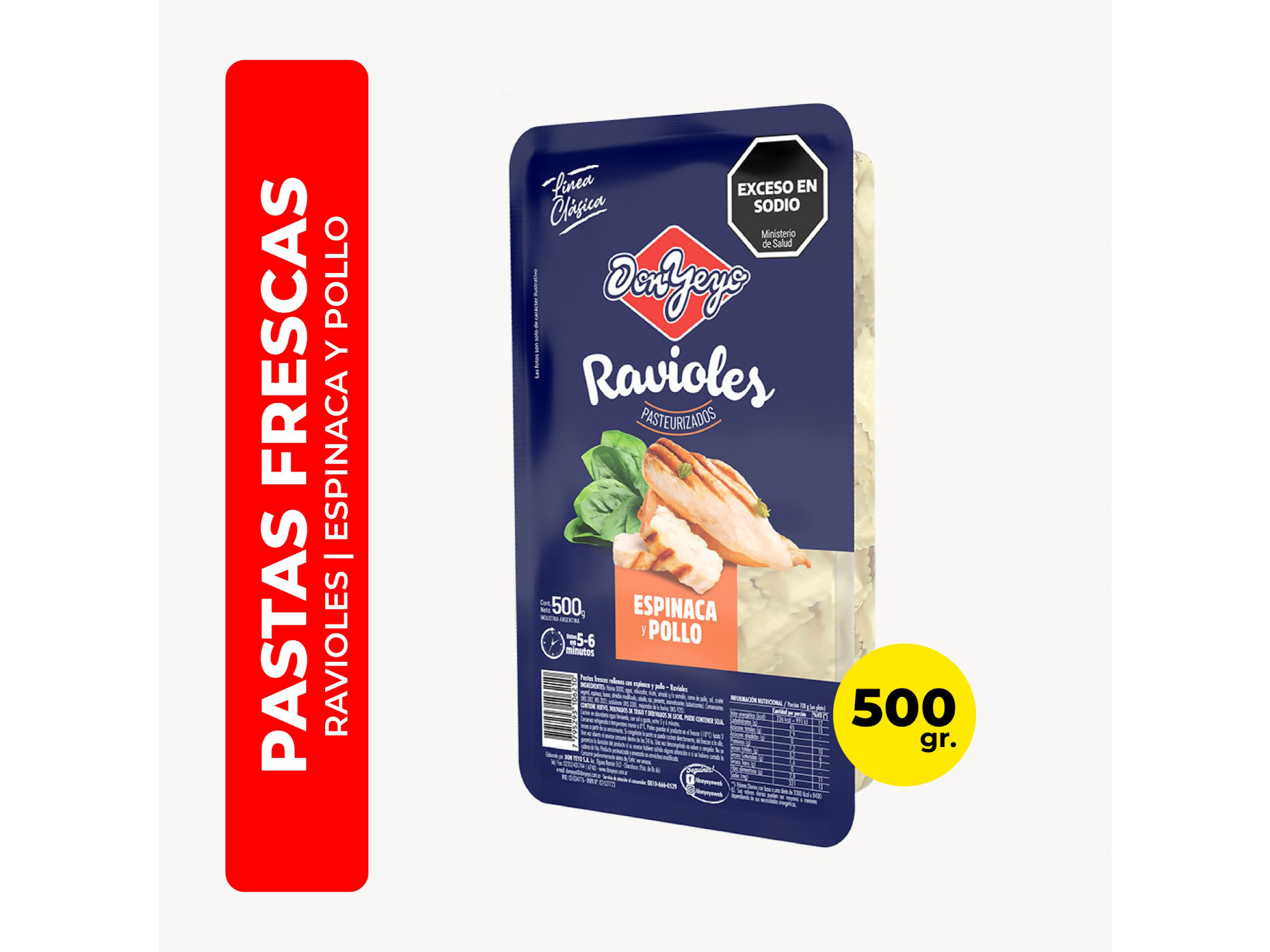 Ravioles Pollo y Espinaca