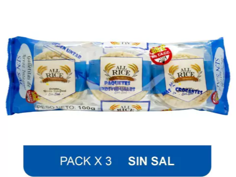 Galletitas De Arroz Integral Sin Sal