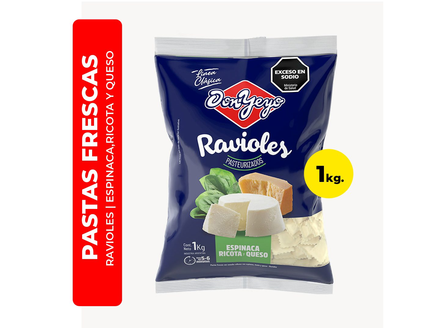 Ravioles de Espinaca, Ricota y Queso