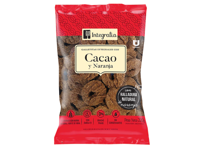 Galletitas integrales con CACAO Y NARANJA