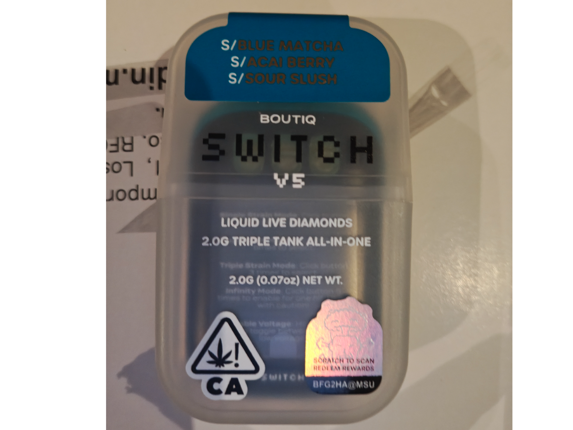 Boutique switch v5 vape 2000 MG thc California CA