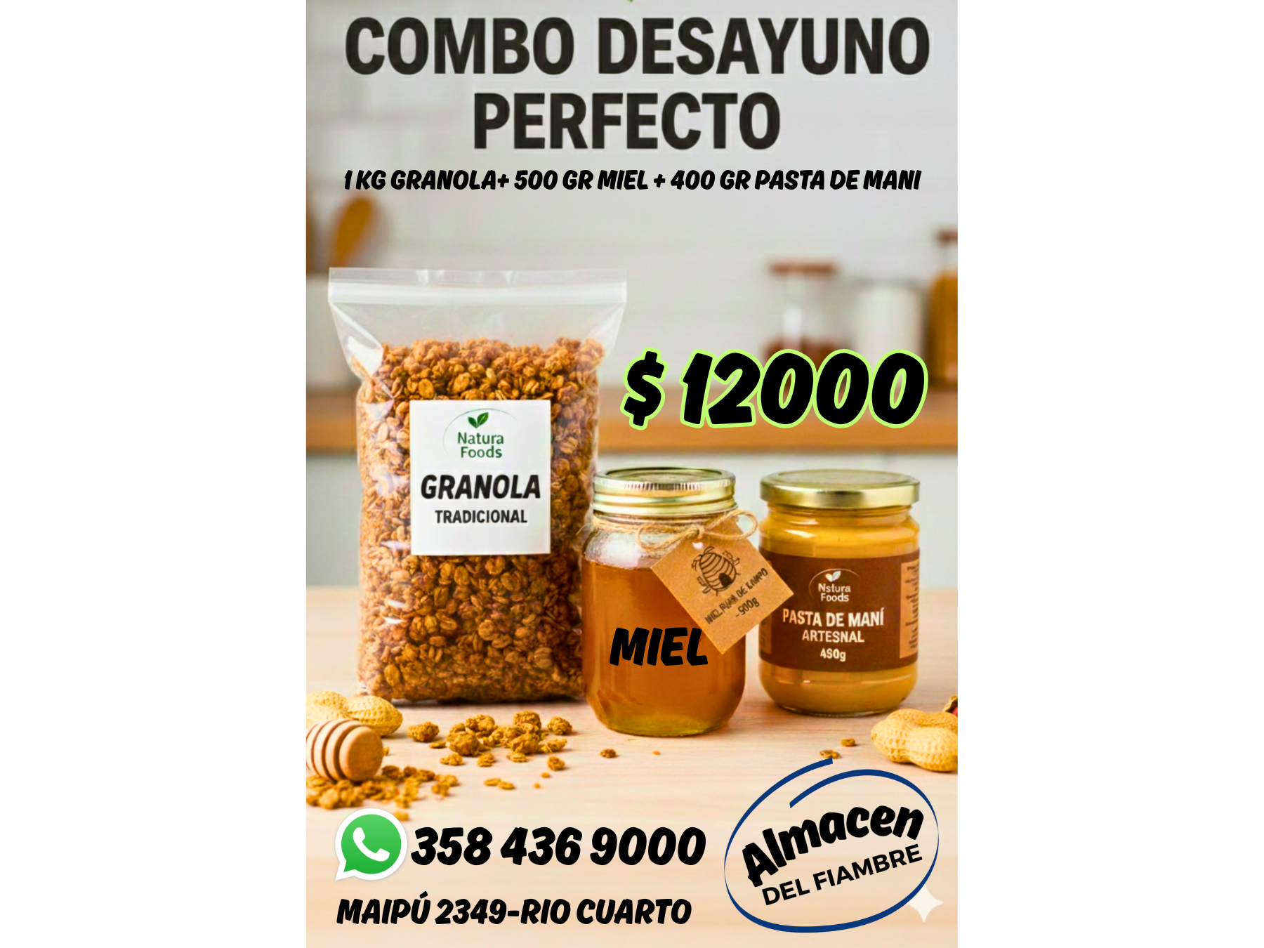 GRANOLA+MIEL+PASTA DE MANI