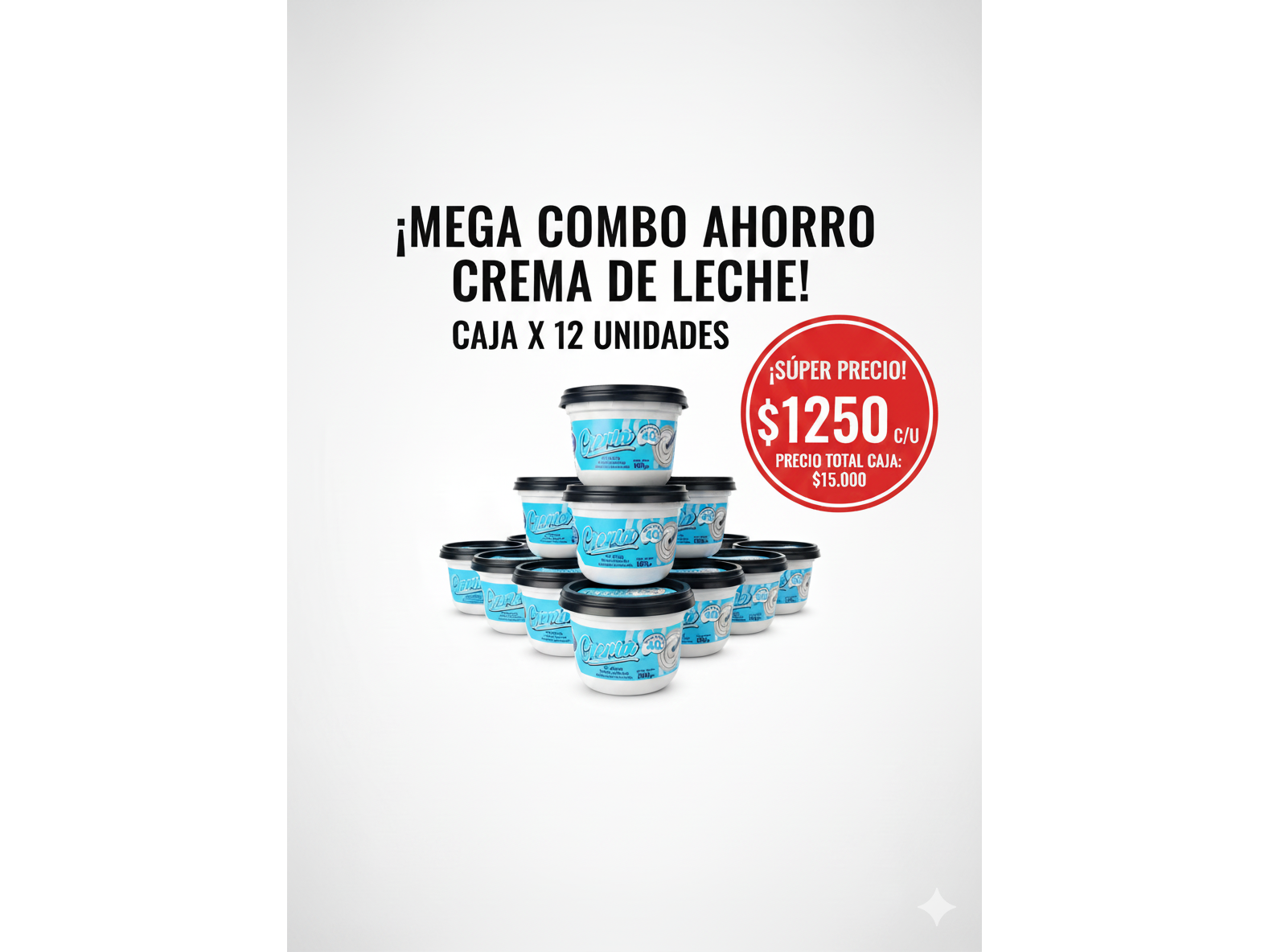 CREMA DE LECHE X 190 grs x 12 unidades