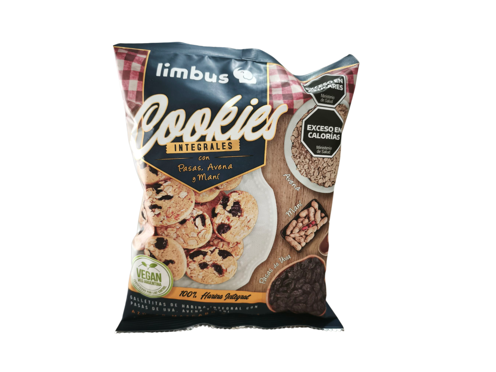 COOKIES INTEGRALES PASAS, AVENA Y MANÍ