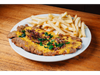 MILANESA CHEDDAR Y BACON CON GUARNICION