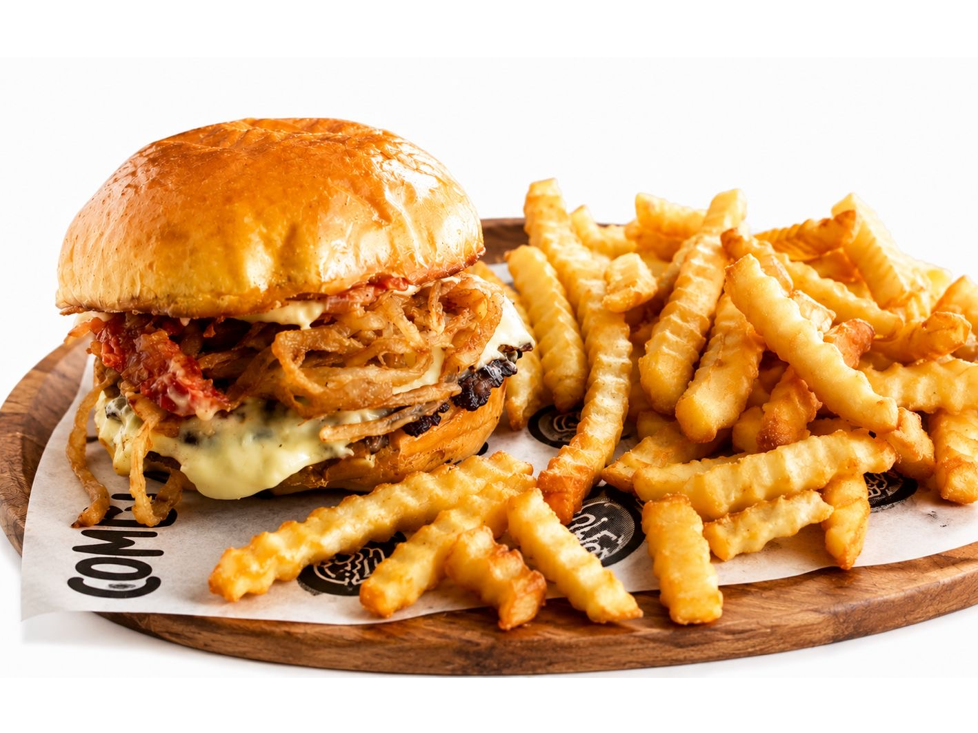 Burguer provolone y cebolla crispy + cerveza Stella de regalo ✨