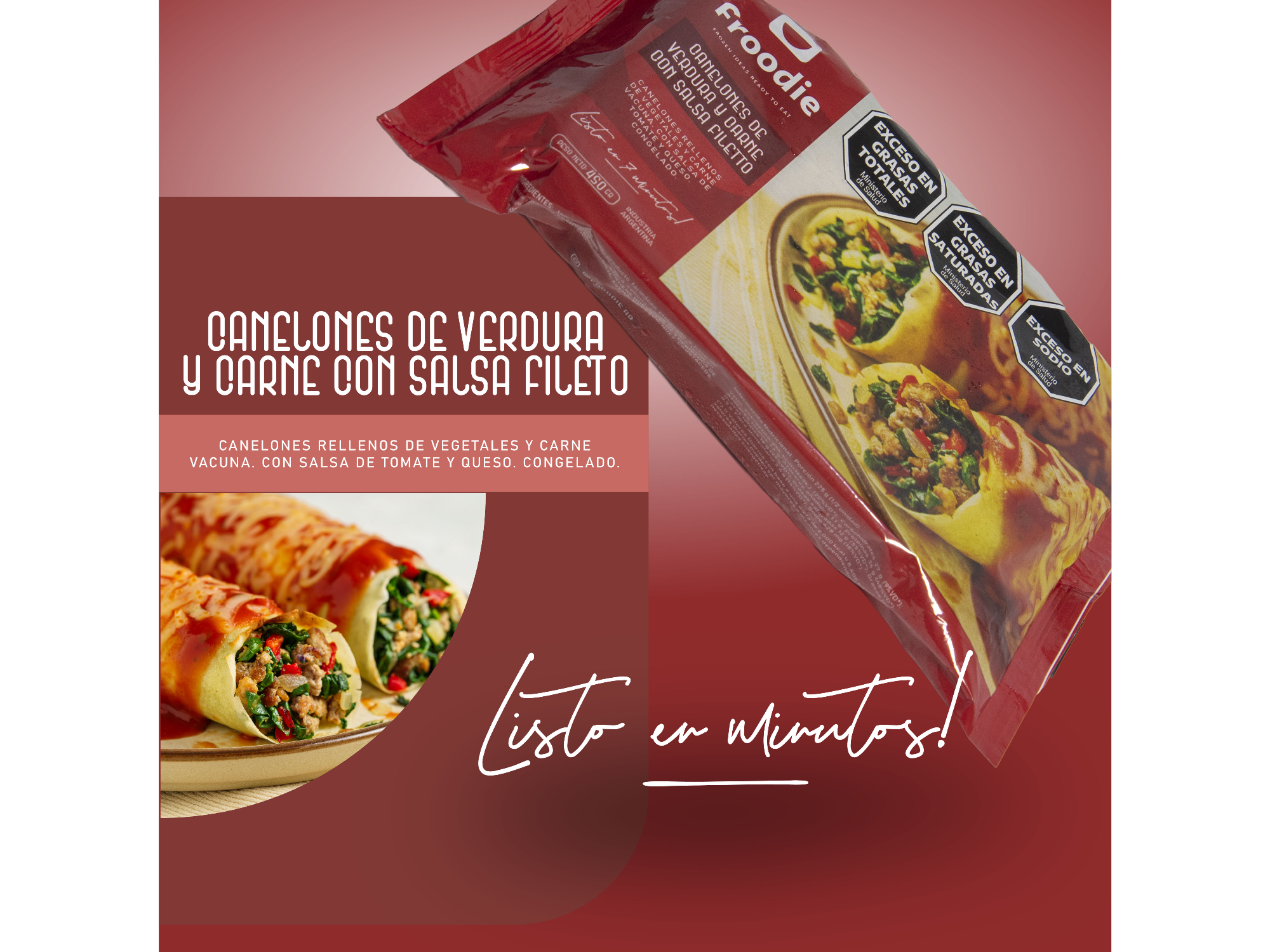 Caja x12 de canelones de verdura y carne
