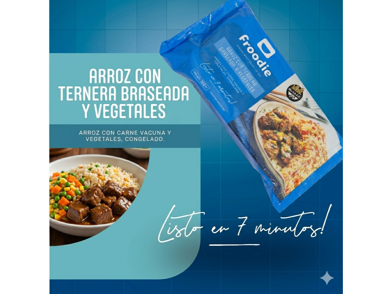 Caja x12 de arroz con ternera braseada y vegetales