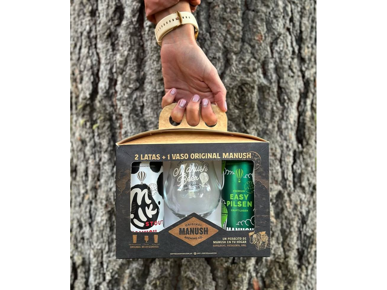 Manush 2 latas 473 cc + vaso original